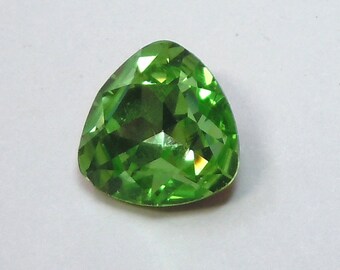 Vintage 12mm Peridot Swarovski Triangles, Art. 4723 Gold Foiled Stone