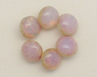 6mm pointed back round Pink Opal Stones (6)