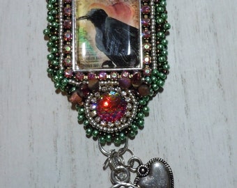 Never More - Raven Bead Embroidered Pendants kit.