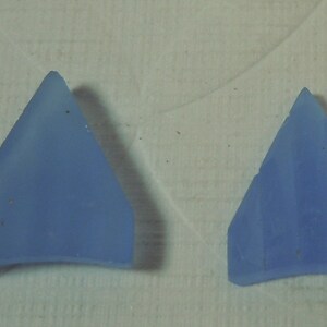 Art Deco Architectural Blue Chalcedony Glass Triangle Stone 2 image 4