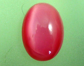 15x12mm Pink Domed Oval Flat Back Moon Glow Stone