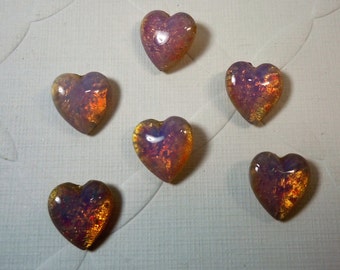 12mmx11mm Heart shaped Pink Opal Stones (2)