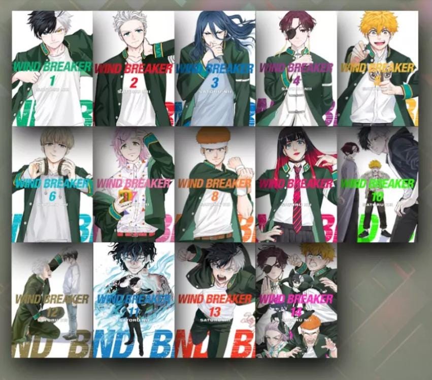 Wind Breaker Manga English Version Full Set Volume 1-15 Free Ship