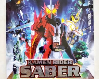 May include: DVD box set featuring Kamen Rider Saber characters. The cover displays multiple costumed figures with swords, in shades of red, blue, green, and yellow. The title "KAMEN RIDER SABER" is prominently displayed, along with Japanese text and "VOL.1-48 END +3MOVIES".