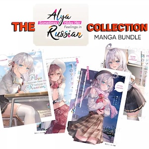 May include: A manga collection bundle featuring the title "Alya Sometimes Hides Her Feelings in Russian". The cover art features three different illustrations of young women with colorful backgrounds.