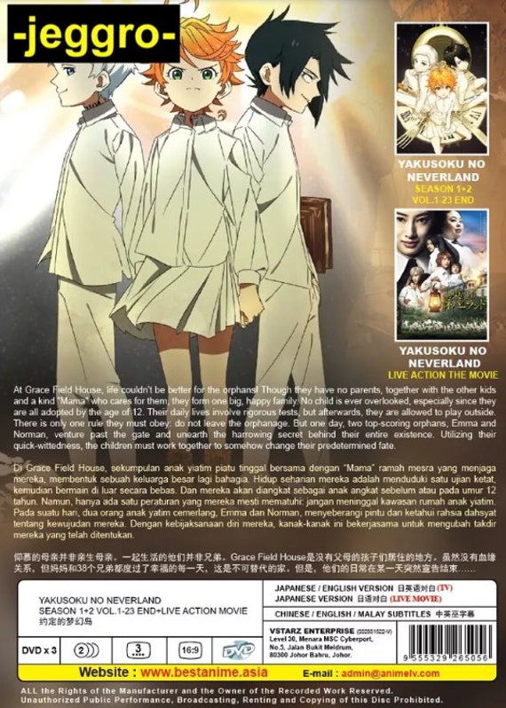 Anime DVD Yakusoku No Neverland Season 1+2 + Movie English Version