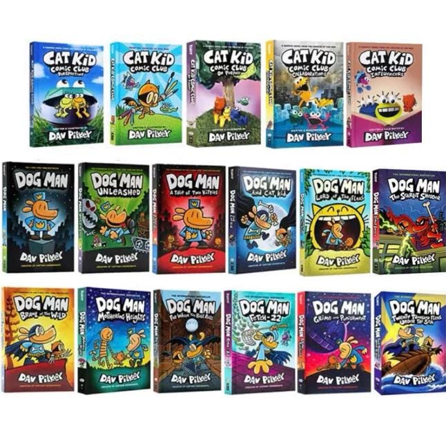 Dog Man Series 1-18 Books Set Dogman Children's Collection by Dav