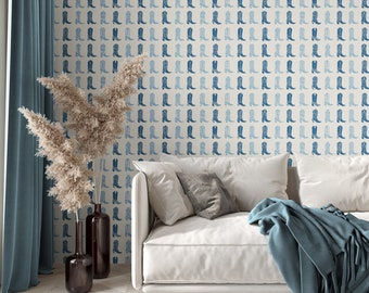 Behang westernlaars: chique kinderkamer, keuken, badkamer. Peel and Stick, voorgeplakt, traditioneel