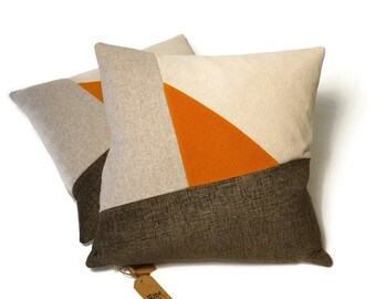 High End Colorblock Pillow - Decorative Design Cushion cover 45x45 cm / 18x18" - Handmade by EllaOsix