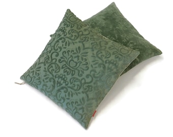 Green Velvet Pillow | Chenille Cushion Cover | Decorative Couch Pillow | Accent Pillow | Throw Pillow Cover | Handmade by EllaOsix