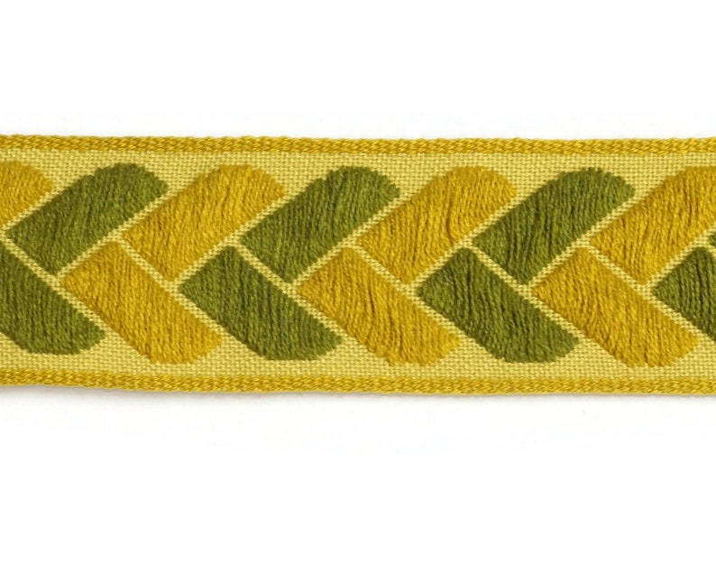 Mustard Ruffle Trim 3m Mustard Vintage Decor Trim - Jacquard Trim Tape - Border Trim ...