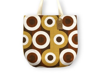 70s Retro Shopping Bag or Tote  Handmade by EllaOsix