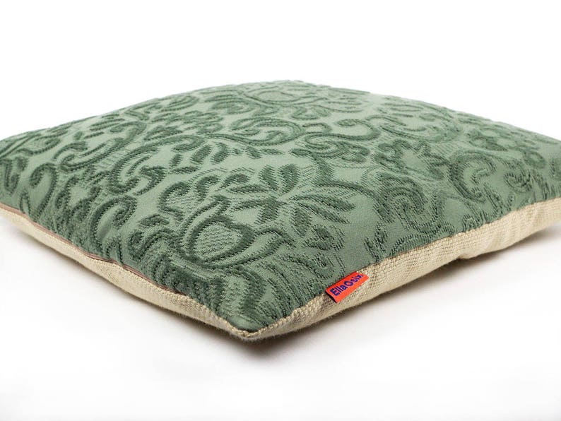 Green Velvet Pillow Chenille Cushion Cover Decorative Etsy