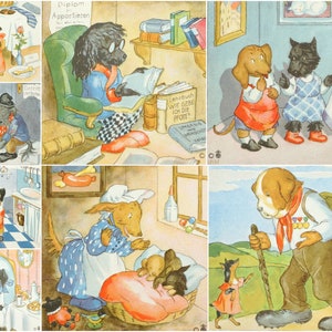 Hondenillustraties van Ida Bohatta - vintage heilige kaarten jaren 50 - verzamelkaarten - complete serie 9766