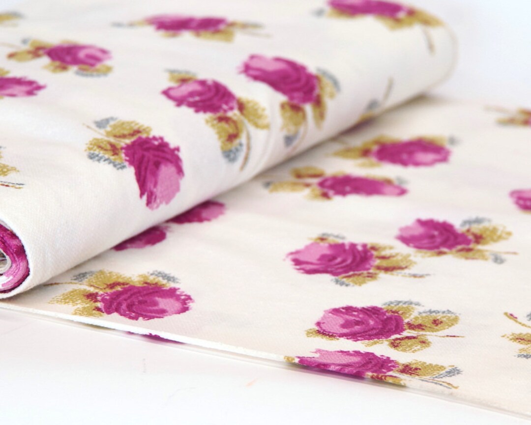 1960s Vintage Fashion Fabric Roses Decor Dressmaking Etsy