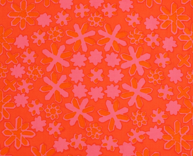 Floral Vintage 70s Fabric Cotton Satin Quality