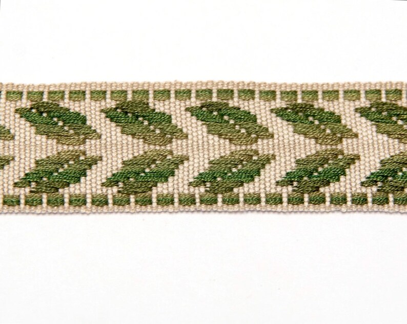 Green Vintage Trim by the Yard Upholstery Trim Woven Trim Etsy