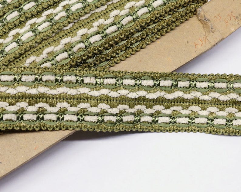 Vintage Passementerie trim by the yard green home decor trim Etsy
