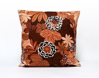 70s Fabric Cushion Cover, Throw Pillow,  Pillow Sham, Brown Accent Pillow, Mid Century Modern, Home Decor, Handmade by EllaOsix
