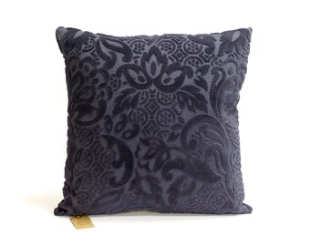 Blue Purple Velvet Pillow Cover - 18x18" - 45x45cm - one of a kind unique piece Handmade by EllaOsix