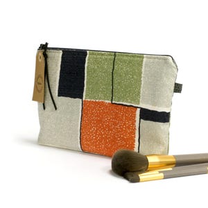 60er Jahre Schminktäschchen - Grosse Reissverschlusstasche - Kosmetiktasche - Accessoires Täschchen - Handgemacht aus original vintage Stoff von EllaOsix
