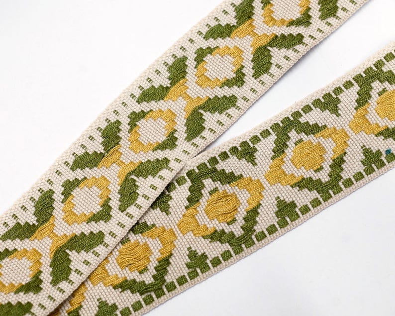 Vintage Trim by the Yard Geometric Upholstery Trim Border Etsy