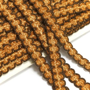 Vintage French Braid in Brown Tones 25mm | 1&quot; wide