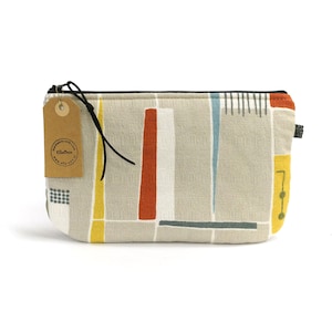 Große Federtasche - Kosmetiktasche - Retro Makeup Beutel - Federmäppchen Handgemacht aus original 1960er Jahre Stoff von EllaOsix