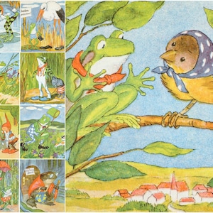 9 ilustraciones de Ida Bohatta Mr. Frog - Tarjetas de oración vintage de los años 50 - tarjetas coleccionables - serie completa 10736