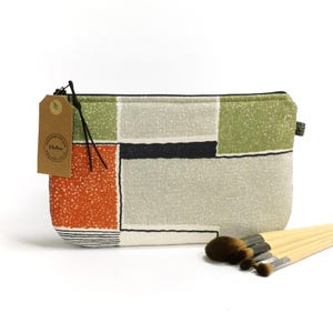 Estuche grande con cremallera - Neceser - Estuche para maquillaje - Estuche para lápices Hecho a mano con tela original de los años 60 por EllaOsix
