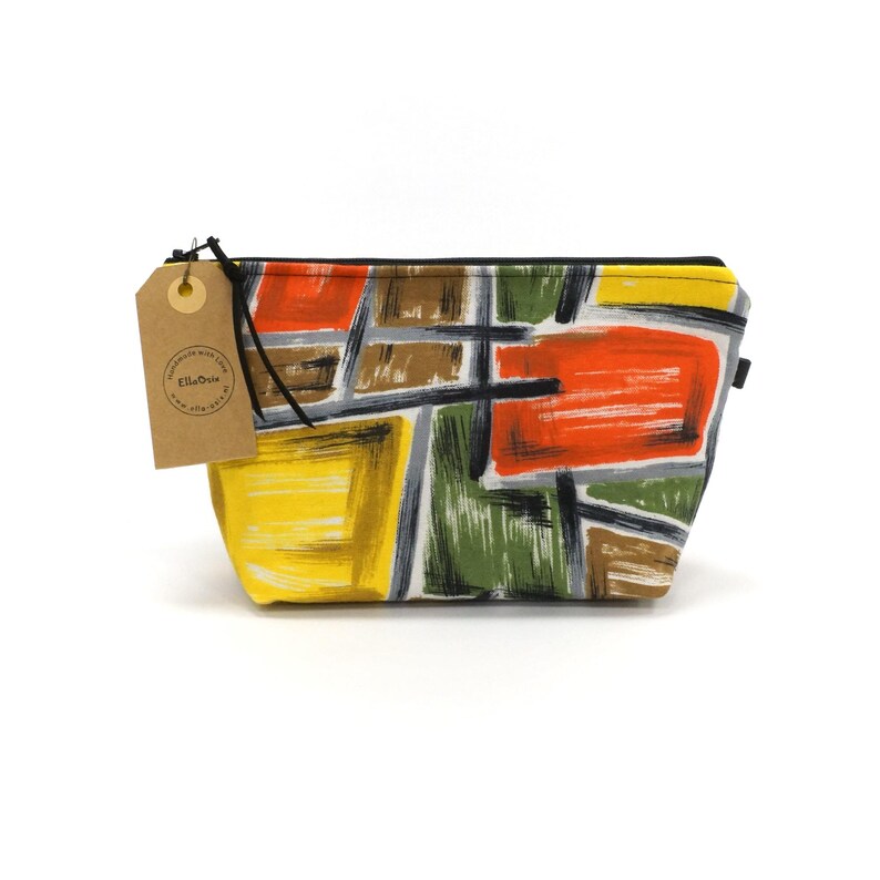 Do Not Pull String Sign Colorful Handmade Makeup Bag, Vintage Cotton Cosmetic Pouch, Retro ...