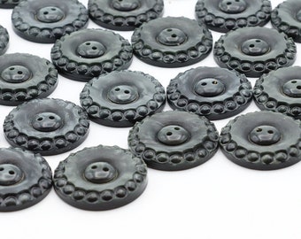 Green Gray Marbled Casein Buttons 27mm set of 6