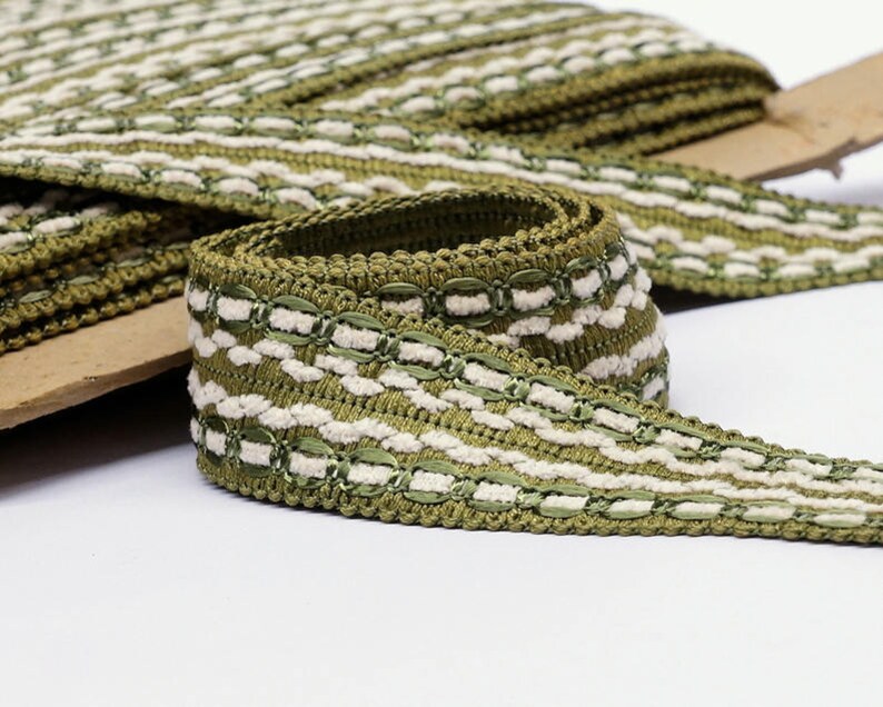Vintage Passementerie trim by the yard green home decor trim Etsy