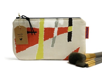 Vintage 60s Abstract  MakeUp Bag - Zipper Pouch - Cosmetic Bag - Pencil Case - Handmade by EllaOsix
