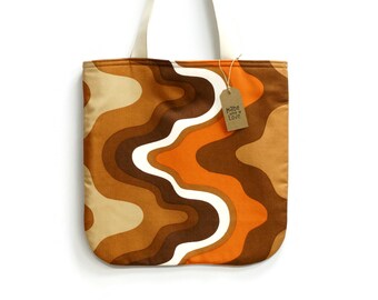Codi - 1970s Vintage Fabric Tote Bag - Casual Everyday Shopping Bag - Handmade by EllaOsix