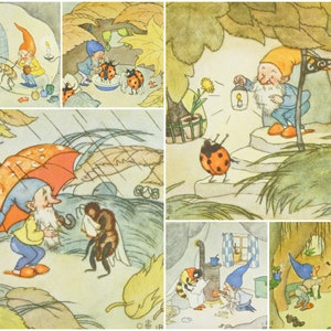 Ida Bohatta Gnomes cartes de prière vintage - Cartes à collectionner - ensemble de 6 cartes série 2699