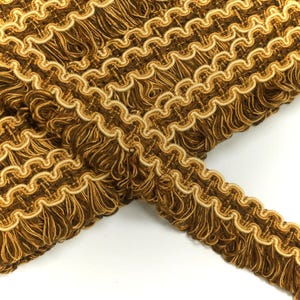 Vintage Brown and Beige Fringe Trim