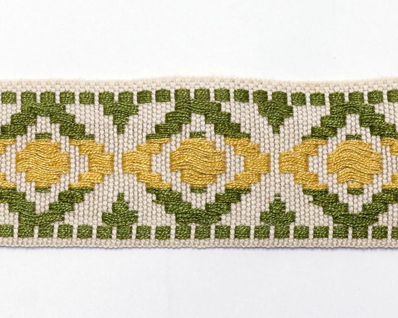 Vintage Trim by the Yard Geometric Upholstery Trim Border Etsy