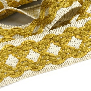 3m Vintage Mustard Trim - French Passementerie Braid - upholstery trim - Home decor Trim