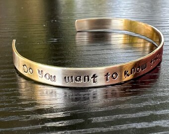 Kate Bush lyrics / Custom bracelet / Your choice of lyrics on a cuff bracelet / aluminum, brass, copper or sterling silver
