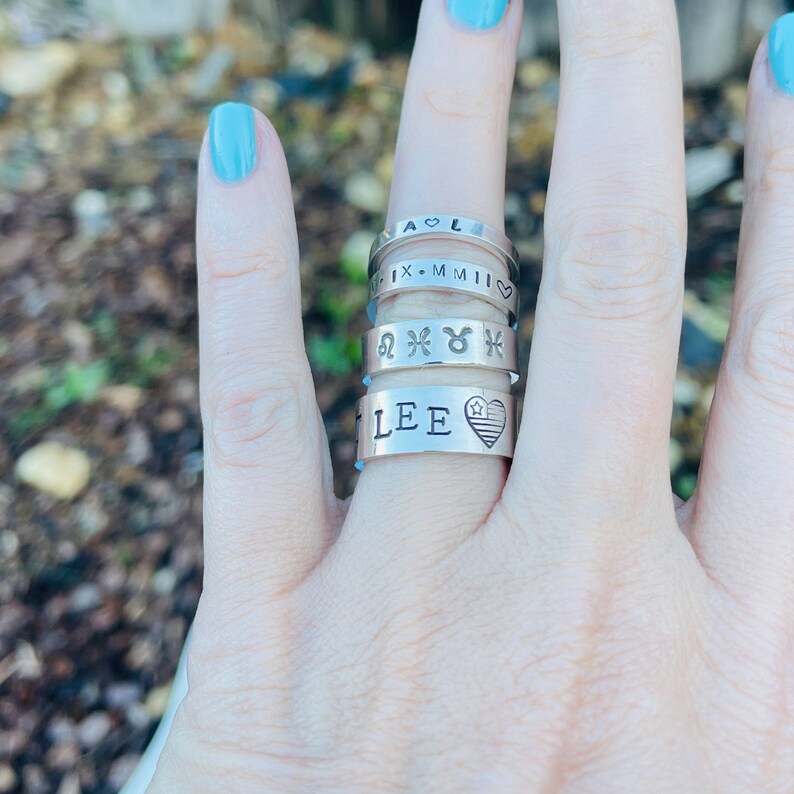 Personalized Stacking Rings / sterling silver / stackable ring Etsy