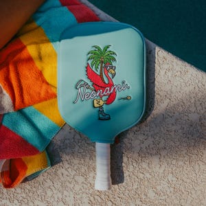 Flamingo Pickleball Paddle Cover, Pickleball Gear, High Quality Sports Gear, Gifts For Her, Gifts For Him, Pickleball Gifts
