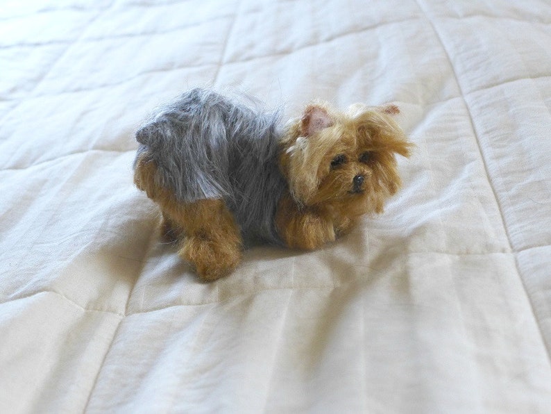 Custom Pet Portrait Miniature of your Pet Needle Felted Yorkie Lilo and Beauty Handmade Poseable Art Sculpture Personalized Gift