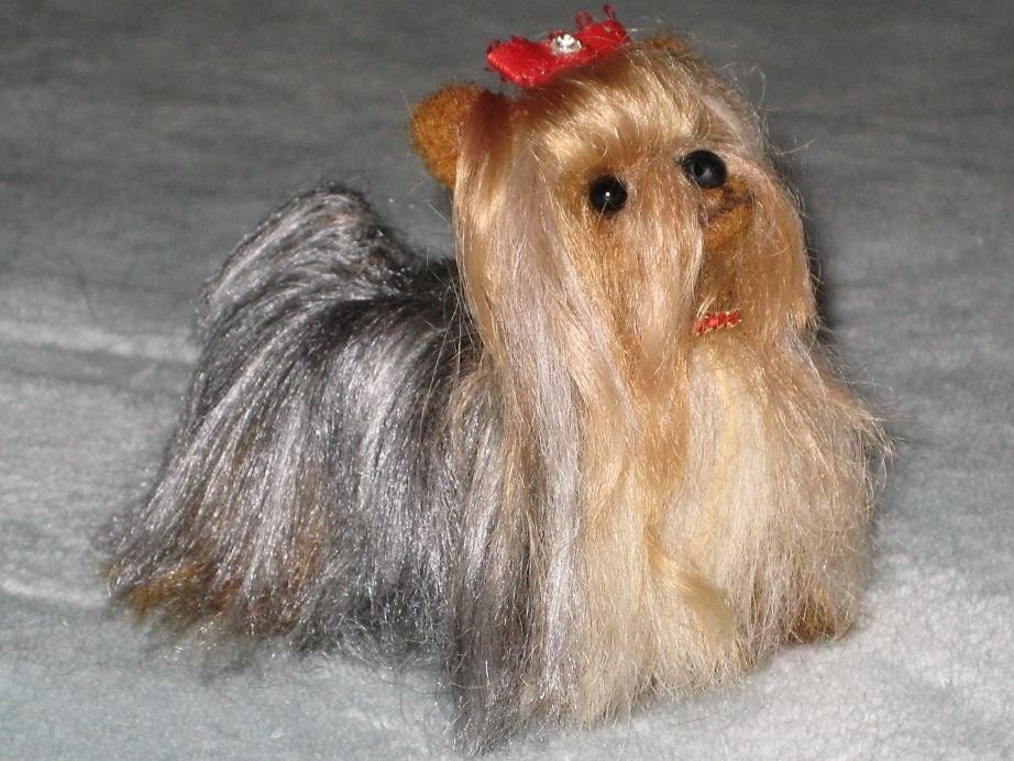Needle Felted Yorkie by Fiber Artist GERRY / Fully Poseable Etsy
