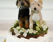Wedding Cake Topper /Your pets on Your Wedding Cake 2 Custom Pet Portrait Sculptures Fiber Artist Gerry of Gourmet Felted/Heirloom treasures