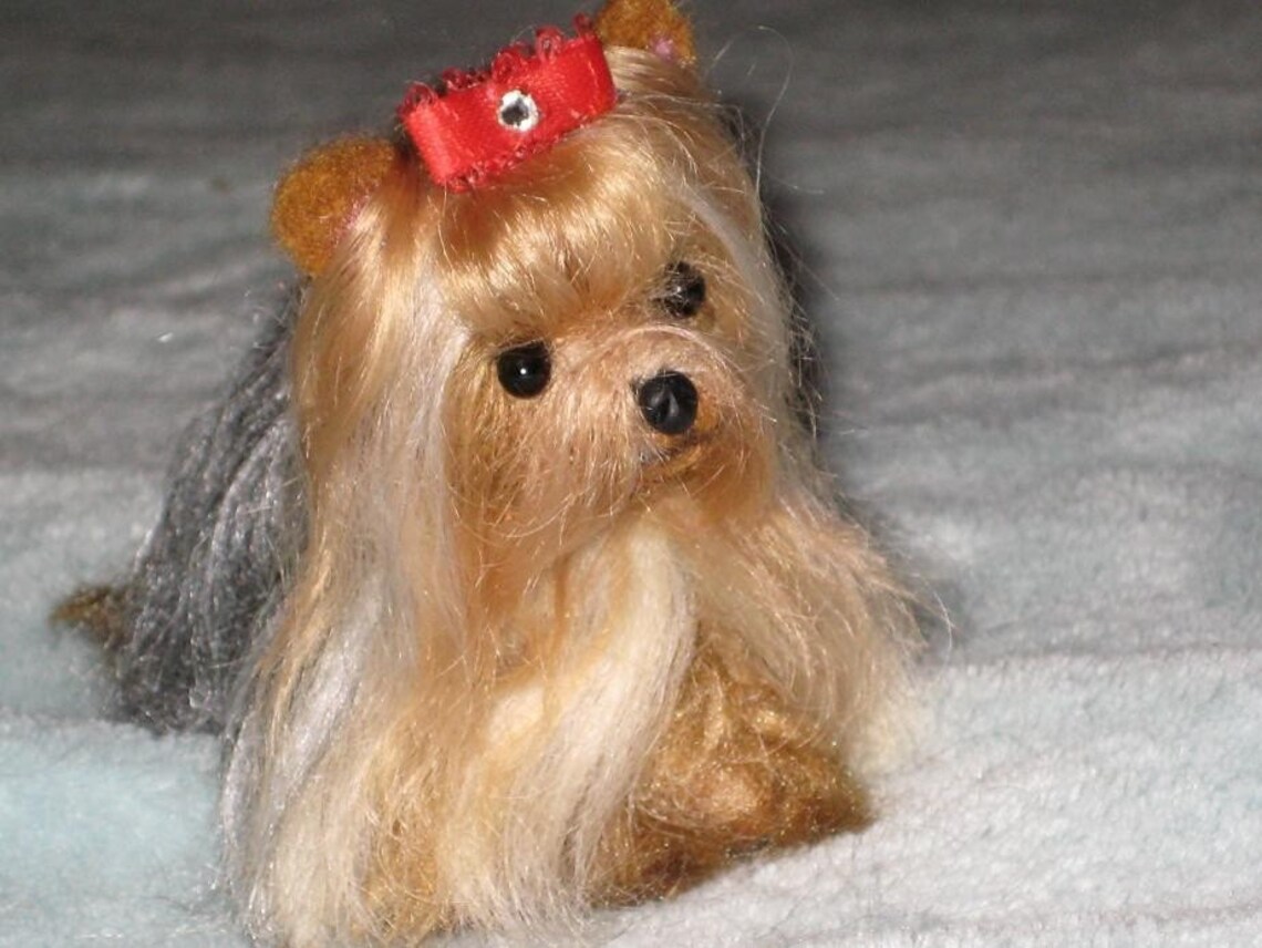 Needle Felted Yorkie / Felt Miniature of Your Dog by Fiber Etsy