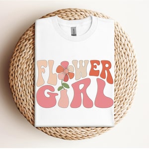 Blumenmädchen Shirt, Blumenmädchen Retro T Shirt, Groovy 70er Jahre Floral Design T-Shirt, Blumenmädchen Geschenk, Blumenmädchen Vorschlag Shirt, Hochzeitsfeier T-Shirt