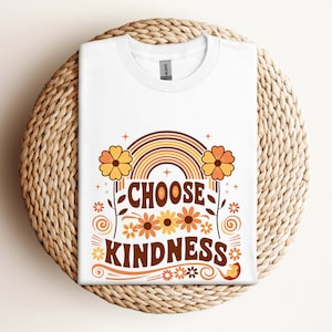Choose Kindness T-Shirt, Choose Kindness Retro Floral Graphic Shirt, Gift for Teacher, Motivational Shirt Gift, Be Kind Tee, Aesthetic Shirt