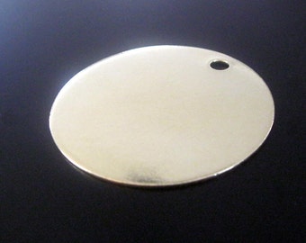 2 "pulgadas extra LARGE Round Brass Blank Tags 2 pulgadas - calibre 18 QTY 1