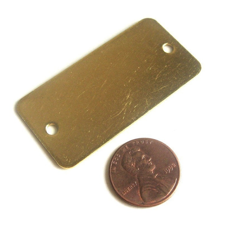 8 Thick Brass Stamping Blank Dog Tags 1 X 2 Etsy